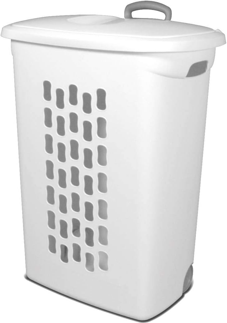 Sterilite Ultra Wheeled Laundry Hamper with Lid – White