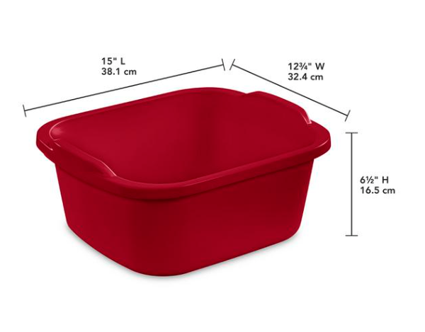 Sterilite Red 12Qt Dishpan