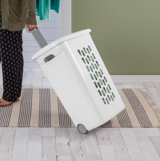 Sterilite Ultra Wheeled Laundry Hamper with Lid – White