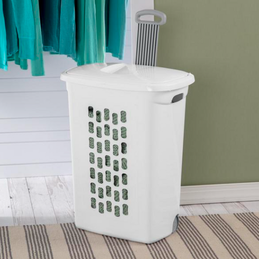 Sterilite Ultra Wheeled Laundry Hamper with Lid – White