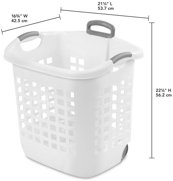 Sterilite 1.75 Bushel Ultra Wheeled Laundry Basket – White