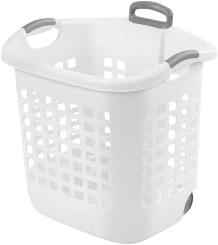 Sterilite 1.75 Bushel Ultra Wheeled Laundry Basket – White