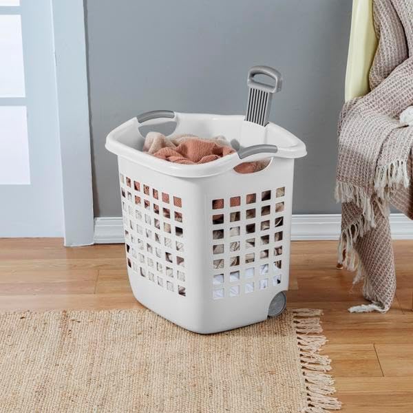 Sterilite 1.75 Bushel Ultra Wheeled Laundry Basket – White