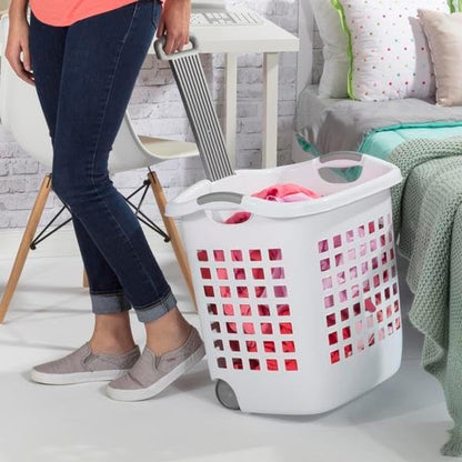 Sterilite 1.75 Bushel Ultra Wheeled Laundry Basket – White