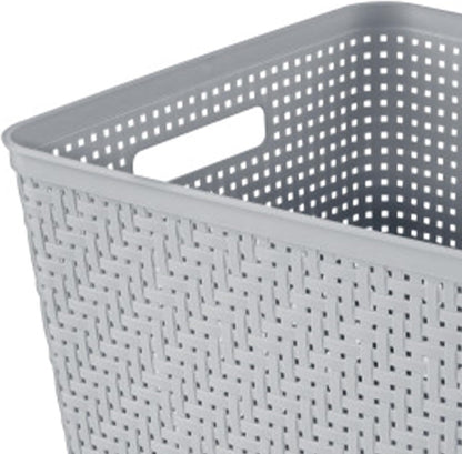 Sterilite Woven Storage Baskets with Handles – Cement