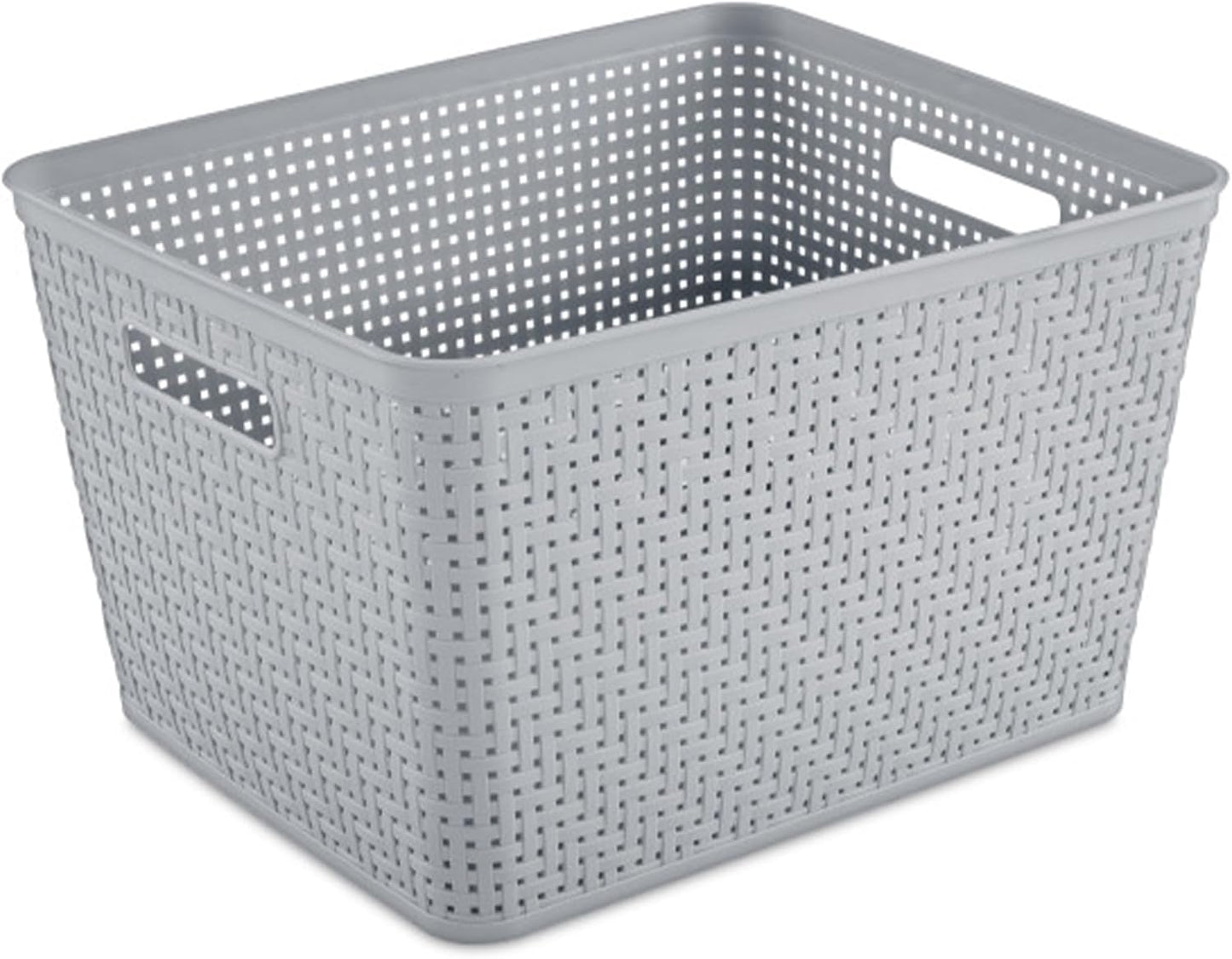 Sterilite Woven Storage Baskets with Handles – Cement