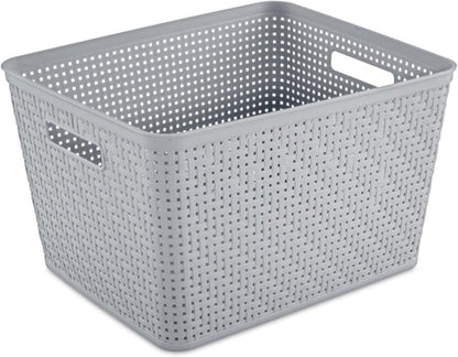 Sterilite Woven Storage Baskets with Handles – Cement