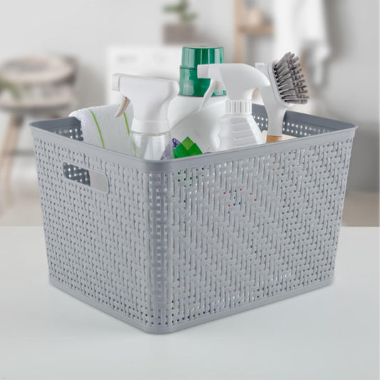 Sterilite Woven Storage Baskets with Handles – Cement