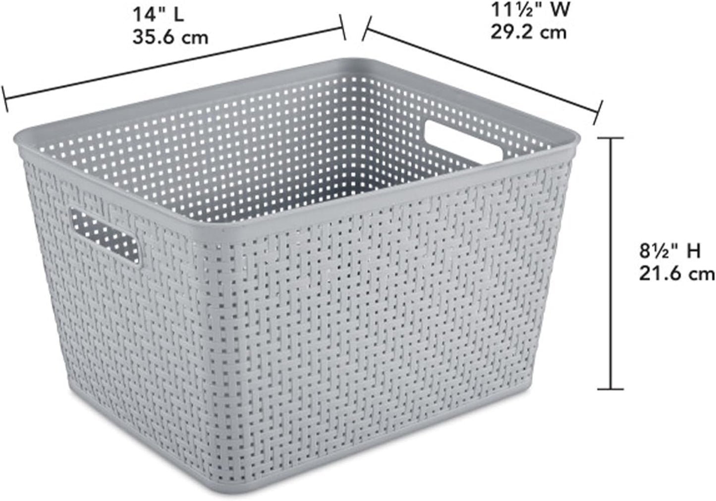 Sterilite Woven Storage Baskets with Handles – Cement