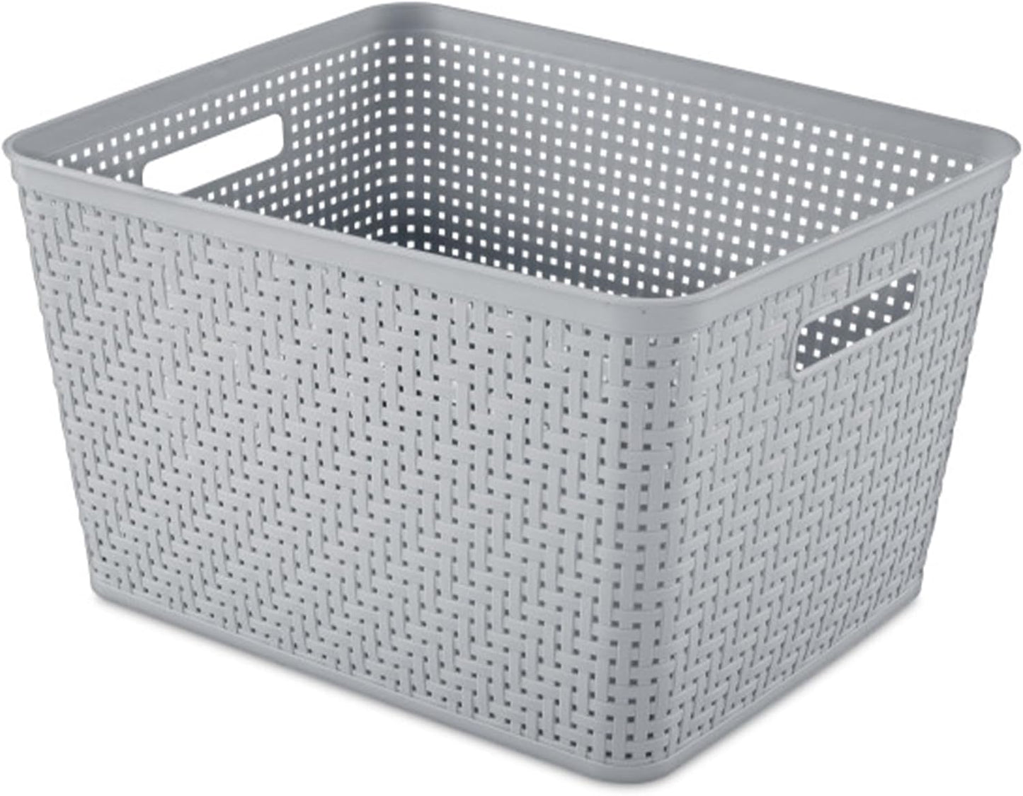 Sterilite Woven Storage Baskets with Handles – Cement