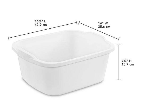 Sterilite White 12Qt Dishpan