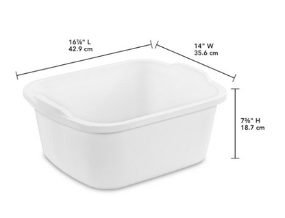 Sterilite White 12Qt Dishpan