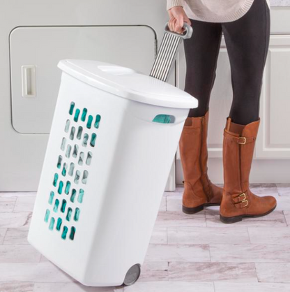 Sterilite Ultra Wheeled Laundry Hamper with Lid – White